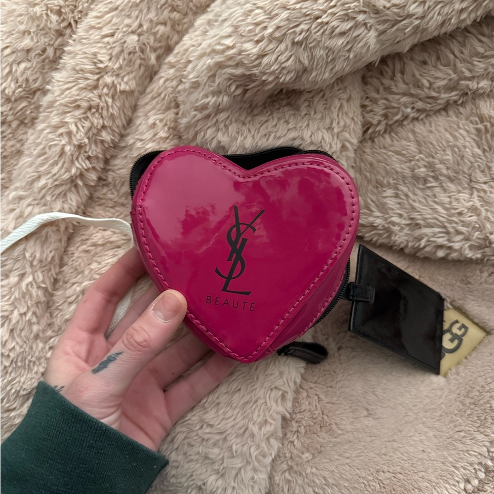 Yves Saint Laurent Pink Heart Cosmetic Bag